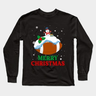 Merry Christmas Football Xmas Gift Long Sleeve T-Shirt